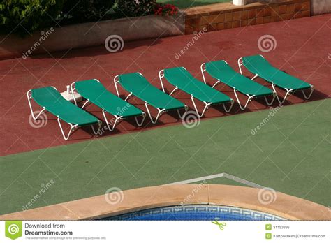 Swimming Pool Green Seats 1 Royalty Free Stock Image