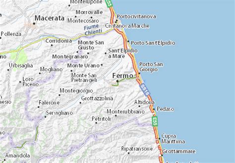 Il territorio di fermo è un museo diffuso. Kaart Fermo - ViaMichelin