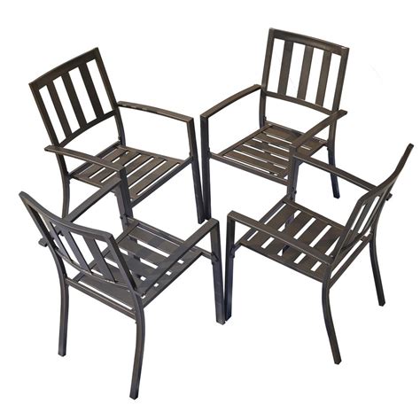 Patio Festival Metal Outdoor Dining Chair 4 Set Pf19271 The Home Depot