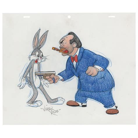 Bugs Bunny And Edward G Robinson Original Drawing By Virgil Ross