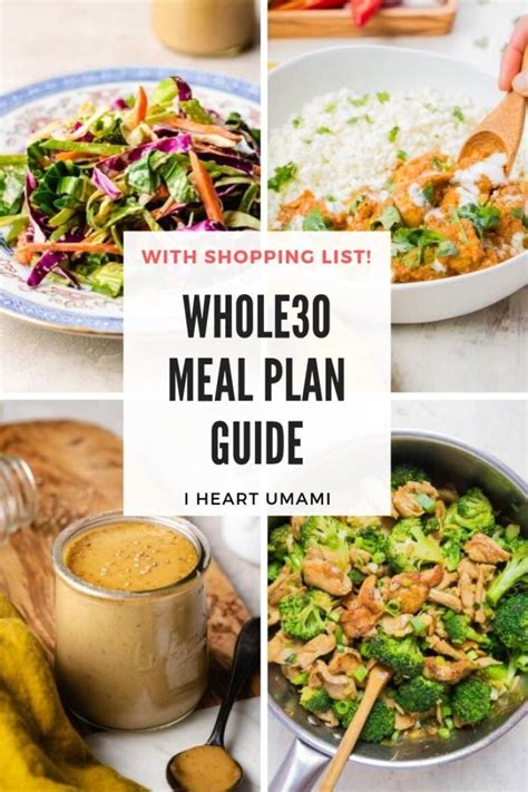 Whole30 Meal Plan Guide With Shopping List I Heart Umami