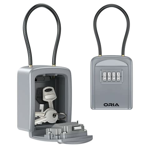 Oria Waterproof Key Lock Box Portable 4 Digit Combination Key Storage