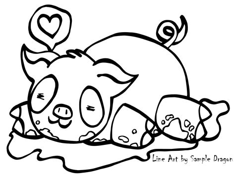 Pig Loves Mud Coloring Page Free2use Coloring Home