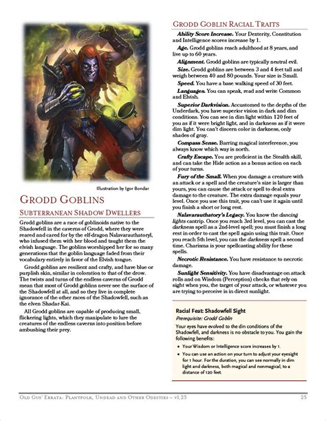 Old Gus Errata Plantfolk Undead And Other Oddities Updated With