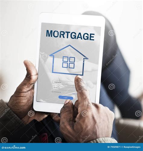 Mortgage Property Login Page Web Graphic Concept Stock Image - Image of