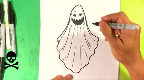 Easy How To Draw Creepy Ghost Youtube