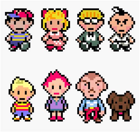 Earthbound Heroes 8bit Sprite Vinyl Decal From Choose A Character Nes