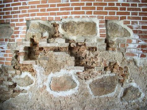 Antique Bricks And Stones In The Castle Wall Stock Image Image Of