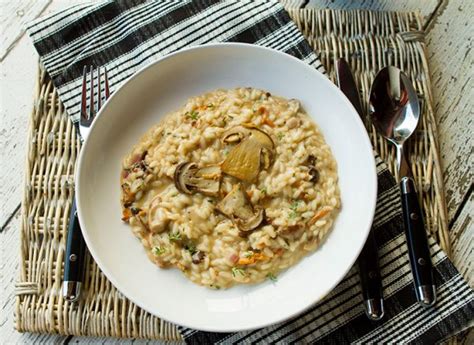 Creamy Mushroom Risotto With Thyme And Mascarpone Cheese Italian Food Forever