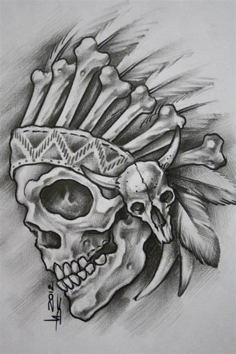 Pin By Christopher Morales On N A Indian Skull Headdresses Tattoo