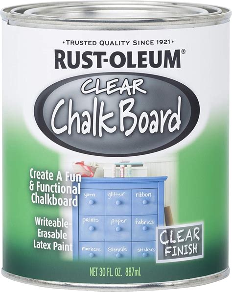 Rust Oleum 284469 Specialty Chalkboard Paint 30 Ounce Clear Walmart