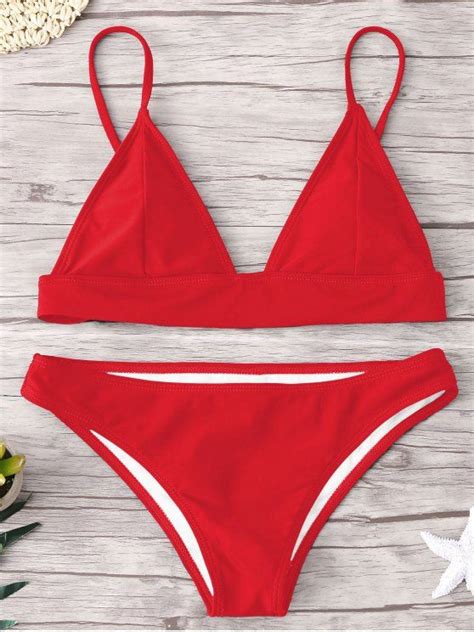 Hot 2019 Zaful Padding Bikini Set In Red M Zaful