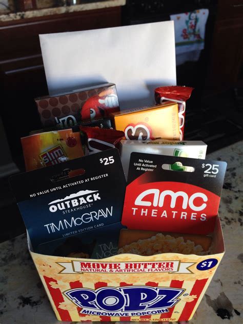 Redeemable online or on the free mobile app for any movie at any fandango theater including amc treat friends, family or yourself with this gift which includes one $25 fandango gift card and one $25 olive garden® gift card, sent in one email. The perfect gift for your movie-lover! "Dinner and a Movie" gift basket. | Movie basket gift ...