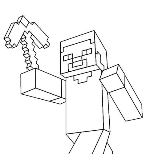 Steve Minecraft Coloring Pages Kiddo Andthings