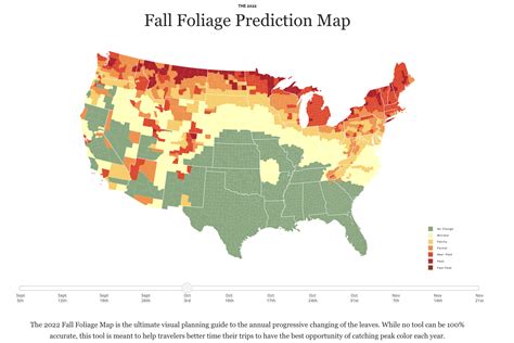 When The 2022 Fall Foliage Prediction Map Expects Peak Color Afar