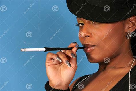 Classy Woman With Cigarette Holder Stock Photo Image Of Alluring
