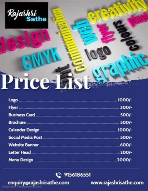 Graphic Design Price List Postermywall