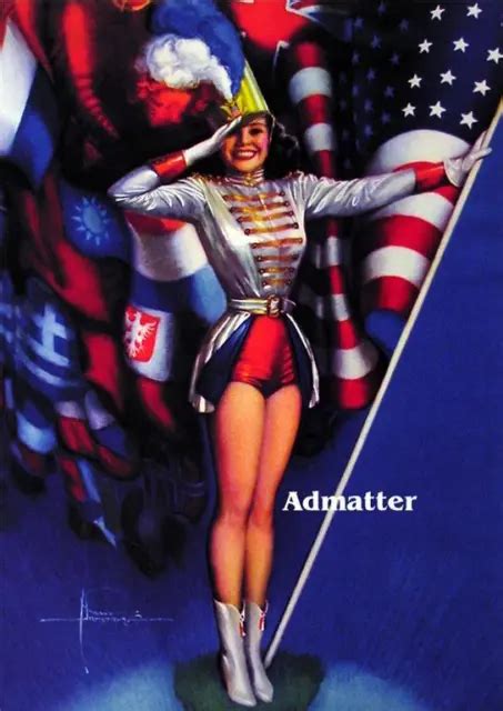 Rolf Armstrong Patriotic Pin Up Poster Sexy American Flag Photo Print