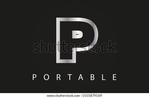 Silver Metal Letter P Logo Luxury Stock Vector Royalty Free