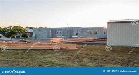 Concrete Block Home Under Construction Stock Image Image Of Project