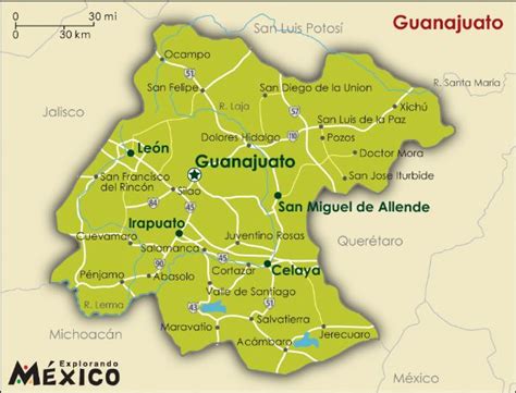 Mapa de Guanajuato Mapa Físico Geográfico Político turístico y