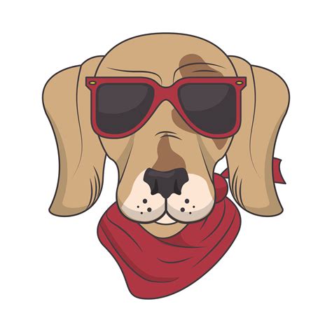 Funny Dog With Sunglasses Cool Style 2002850 Vector Art At Vecteezy