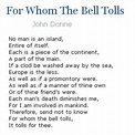 For Whom The Bell Tolls | John Donne | Poesi | Pinterest