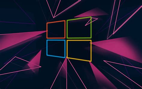1680x1050 Windows 10 Neon Logo 1680x1050 Resolution