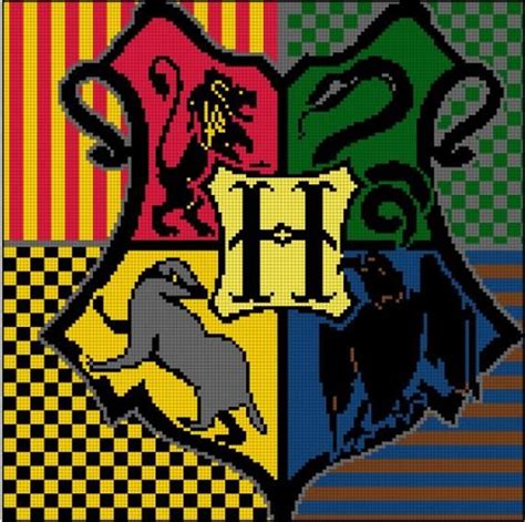 Hogwarts Crest Simplified Cross Stitch Pattern Pdf Harry Etsy Cross