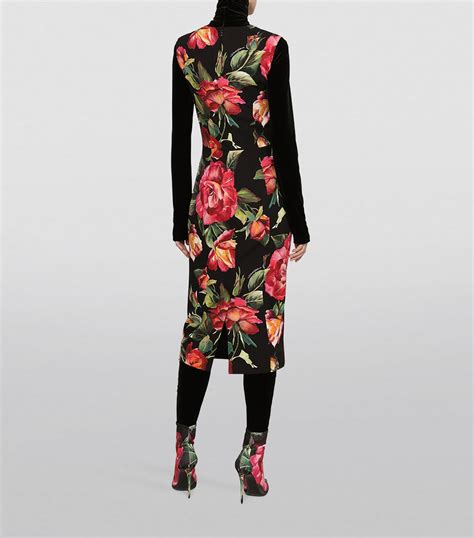 Dolce Gabbana Silk Floral Midi Dress Harrods Us