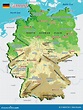 Cartina Fisica Della Germania Con Le Regioni Fiumi Laghi Montagne E ...