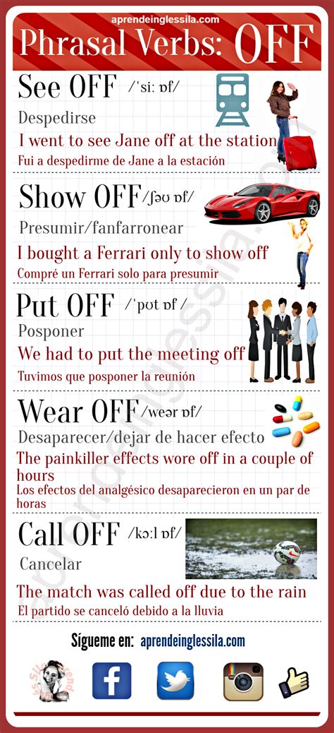 Off En Inglés Phrasal Verbs En Ingles Educacion Ingles Aprender Inglés