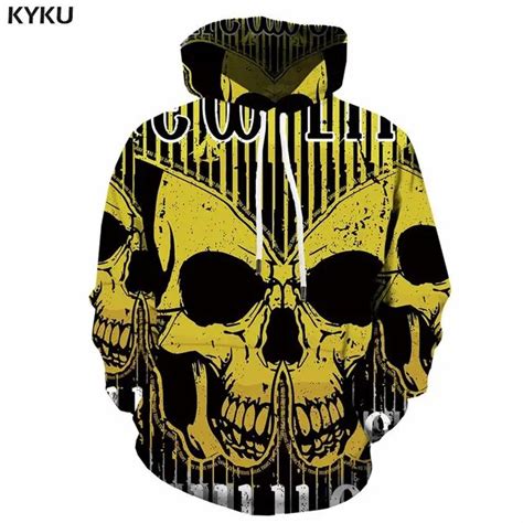 Buy Kyku 3d Skull Hoodies Men Black And White Hoodie