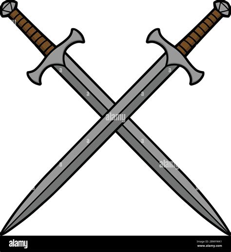 Crossed Swords An Illustration Of Crossed Swords Stock Vector Image