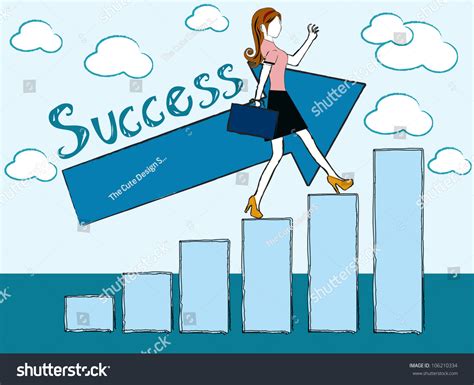 Successful Woman Business Woman Success Chart Stock Vector 106210334