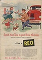 REO advertisement in 1953 (back cover of the October 1953 issue of ...