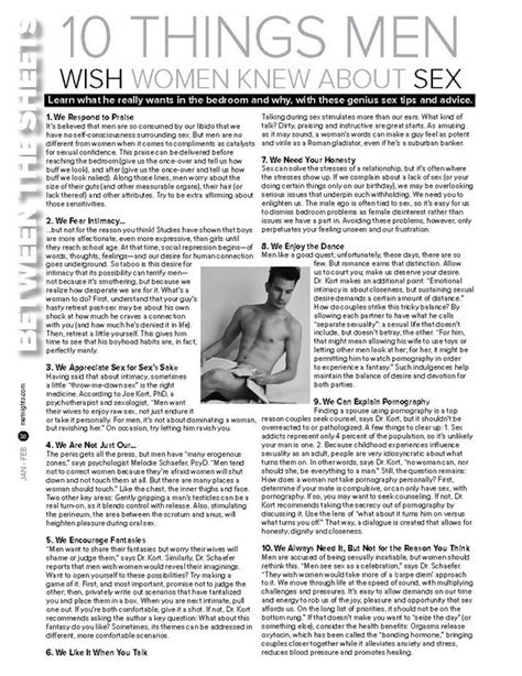 Things Men Wish Women Knew About Sex MN Magazine