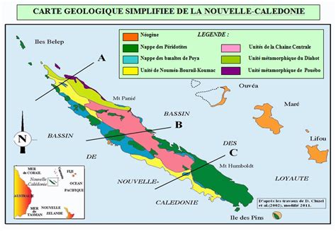 La carte néocarte, nouveau système d'avantage fiscal en nouvelle calédonie. carte géologique de Nouvelle-Calédonie- traces des coupes ...