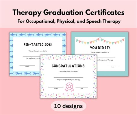 Therapy Graduation Certificates Therapy Pediatric Occupational Etsy