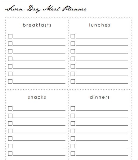 Meal Plan Template Word Cardtemplate My Id