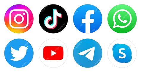 Instagram Tiktok Facebook Whatsapp Twitter Youtube Telegram Icone Delle