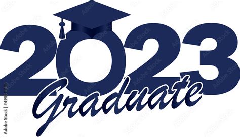 Class Of 2023 Logo Graduation Logo Dark Blue Stock Vector Adobe Stock