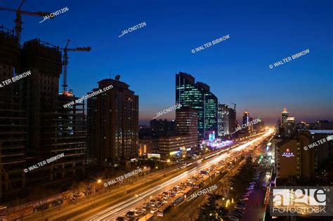 China Beijing Chaoyang District View Of Jianguomenwai Dajie And