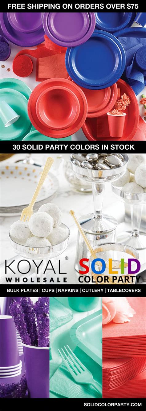 Disposable Solid Color Bulk Party Supplies In 30 Colors Coordinate Or