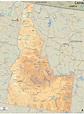 Physical Map of Idaho - Ezilon Maps