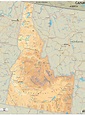 Physical Map of Idaho State - Ezilon Maps