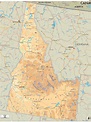 Physical Map of Idaho State - Ezilon Maps