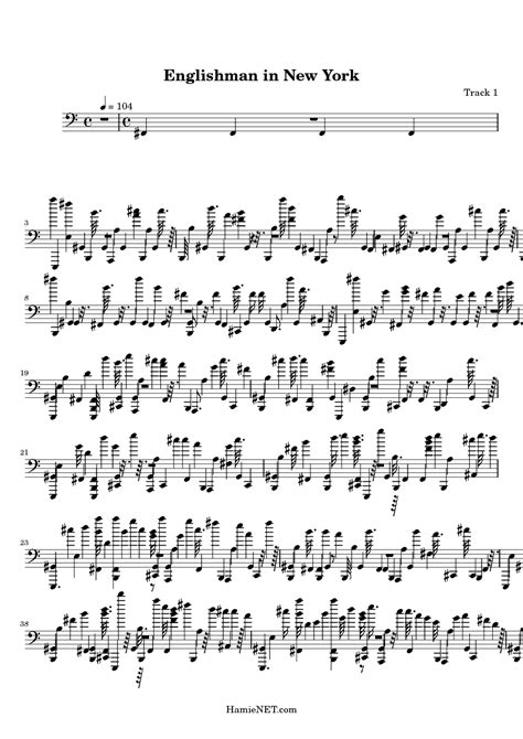 I don't take coffee i take tea my dear i like my toast done on one side and you can hear it in my accent when i talk i'm an englishman in new york. Englishman in New York Sheet Music - Englishman in New ...
