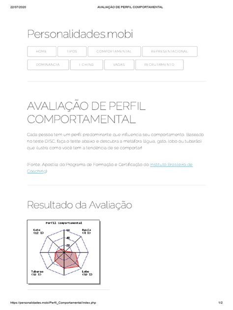 Avaliação De Perfil Comportamental Pdf