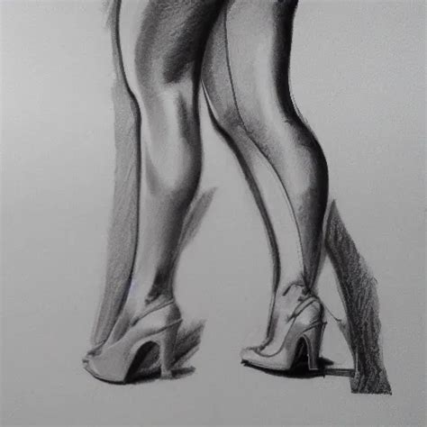curvy woman legs with very muscular calves pencil sketch arthub ai